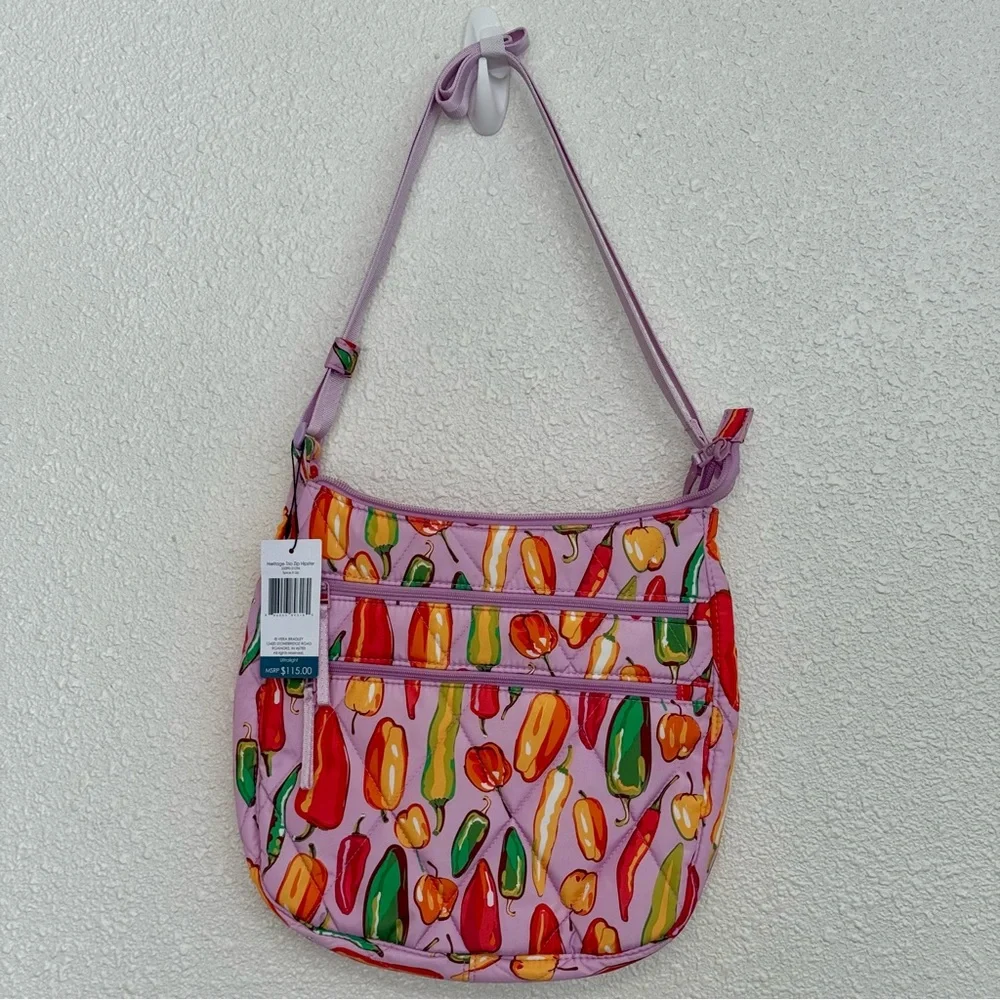 Vera Bradley New‎ Spice It Up Heritage Trio Zip Hipster Crossbody Bag Purse